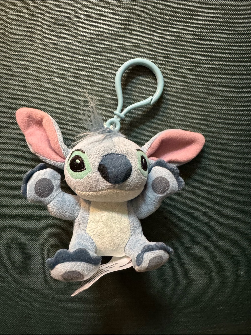 Disney Light Blue & Pink Stitch Plush Clip-On Keychain